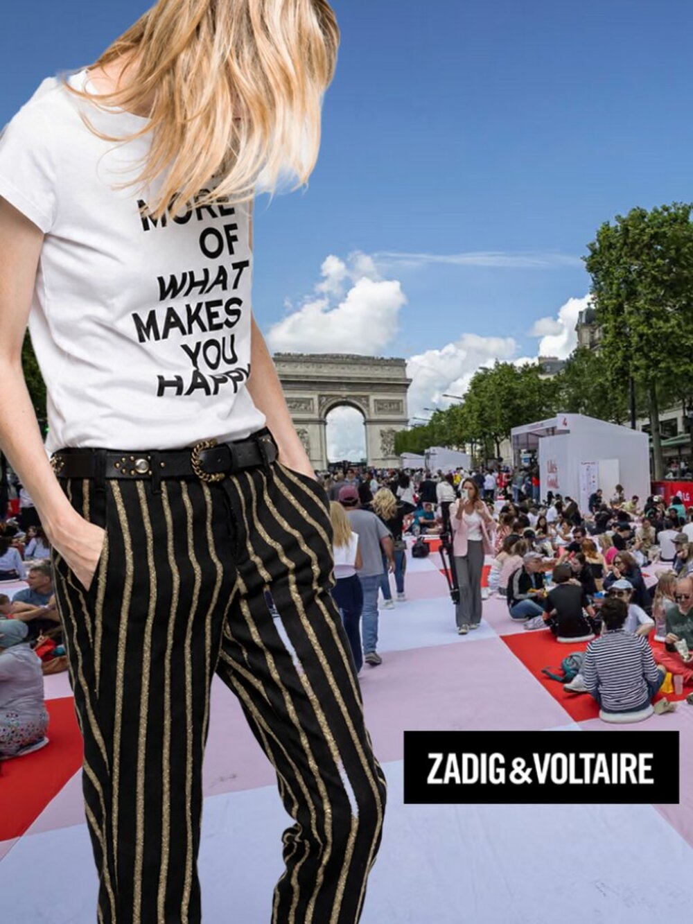 Skinny Happy T-shirt: white